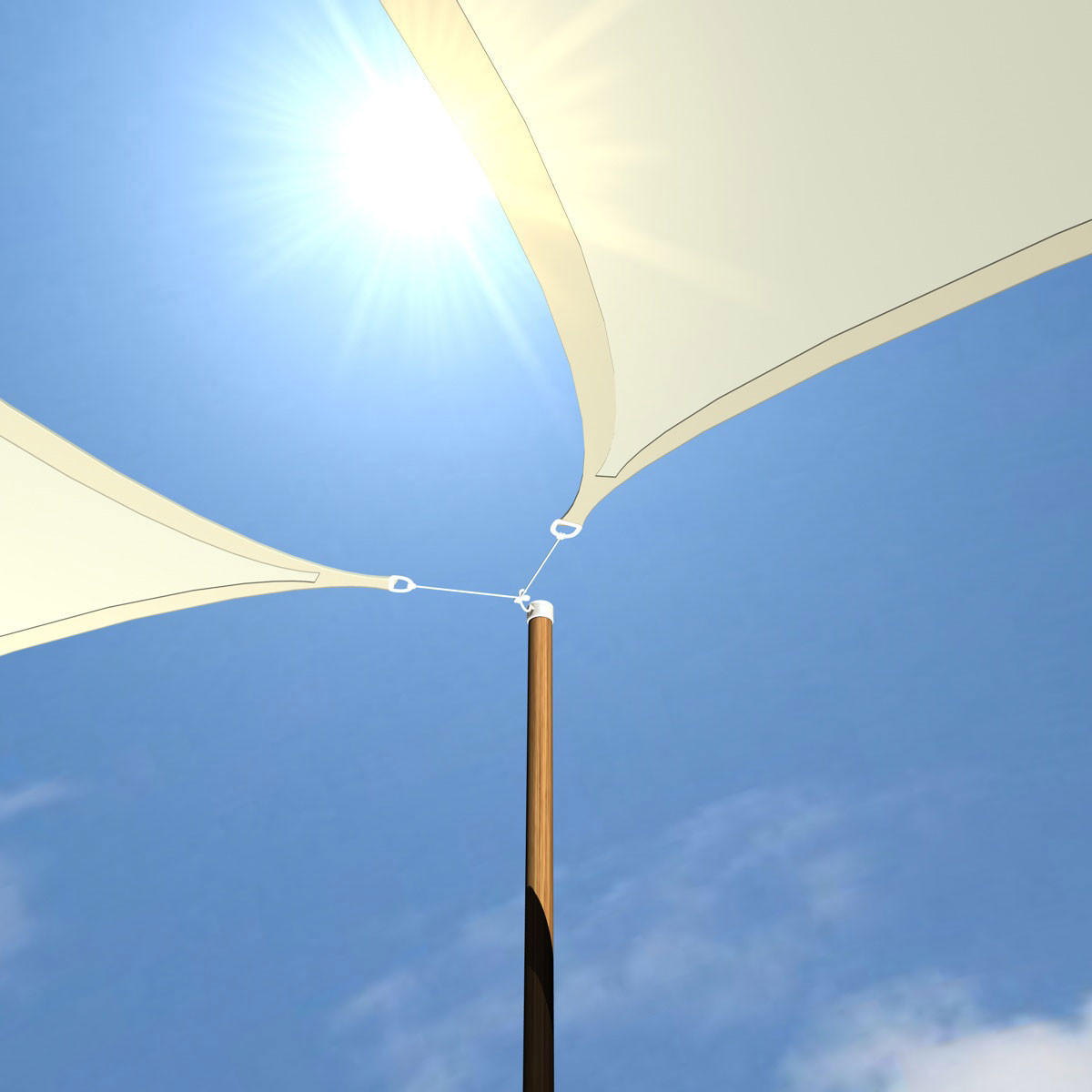 SONNENSEGEL Luftdurchlässig 700 cm Grau - Beige, Kunststoff (420/600cm) - Amanka