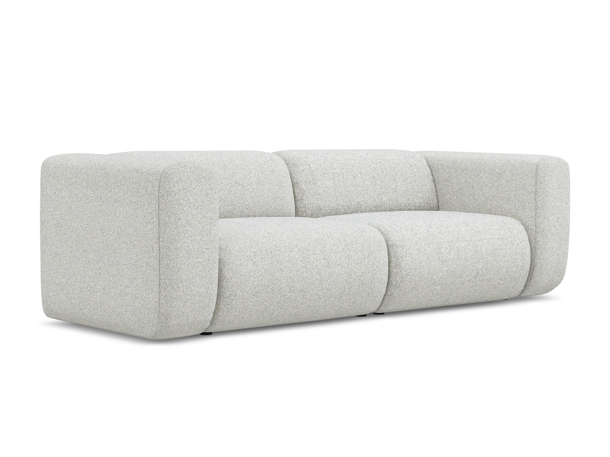 3-SITZER SOFA Strukturstoff Stoff Beige - Beige/Schwarz, Kunststoff/Textil (228/70/89cm) - Makamii