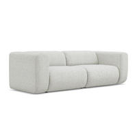 3-SITZER SOFA Strukturstoff Stoff Beige - Beige/Schwarz, Kunststoff/Textil (228/70/89cm) - Makamii