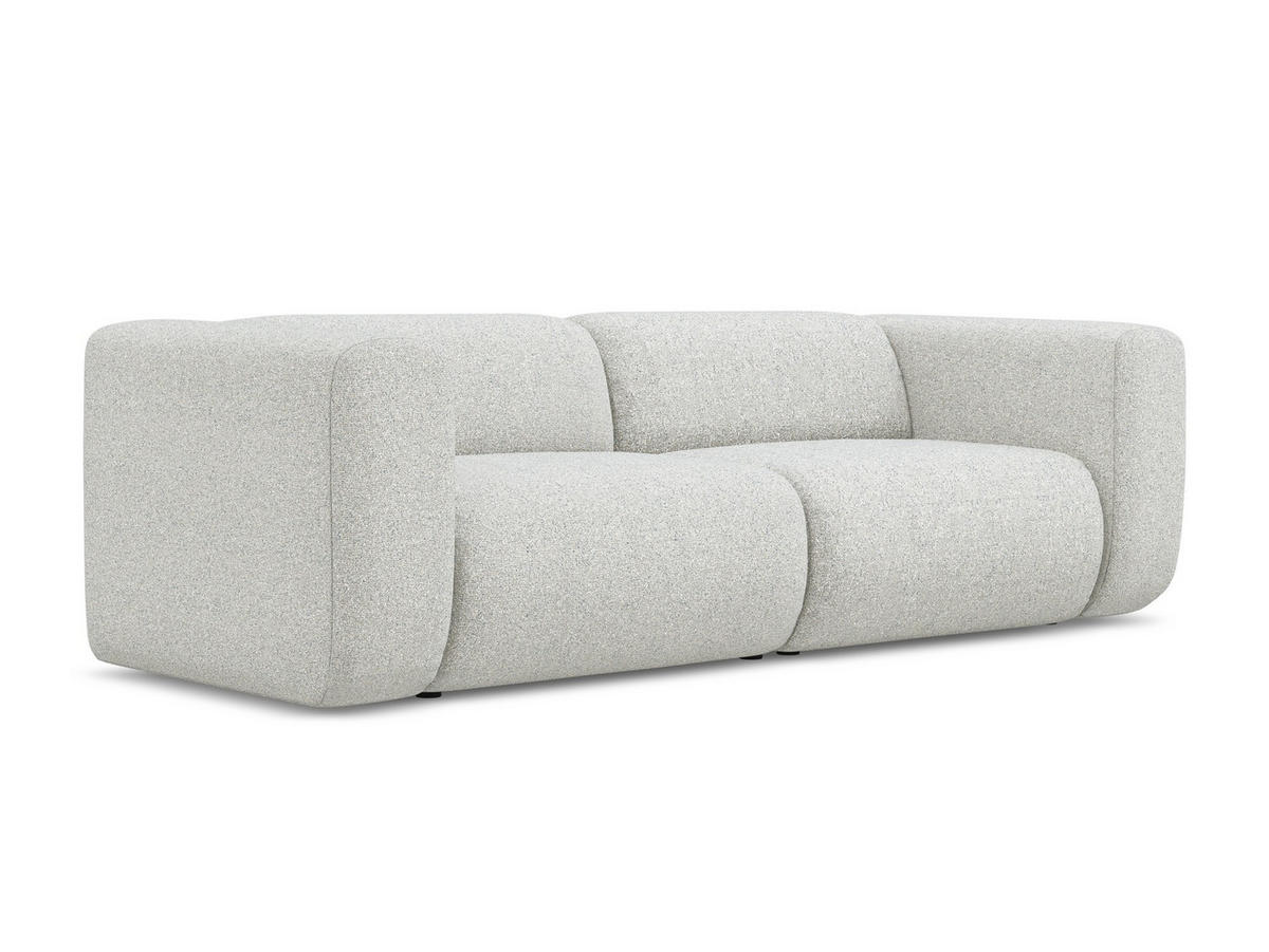 3-SITZER SOFA Strukturstoff Stoff Beige - Beige/Schwarz, Kunststoff/Textil (228/70/89cm) - Makamii