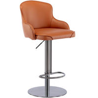 BARHOCKER 1er-Set Braun mit Rückenlehne, 360° drehbar und höhenverstellbar - Braun, Metall (52.5/116/52.5cm) - PANGIVO