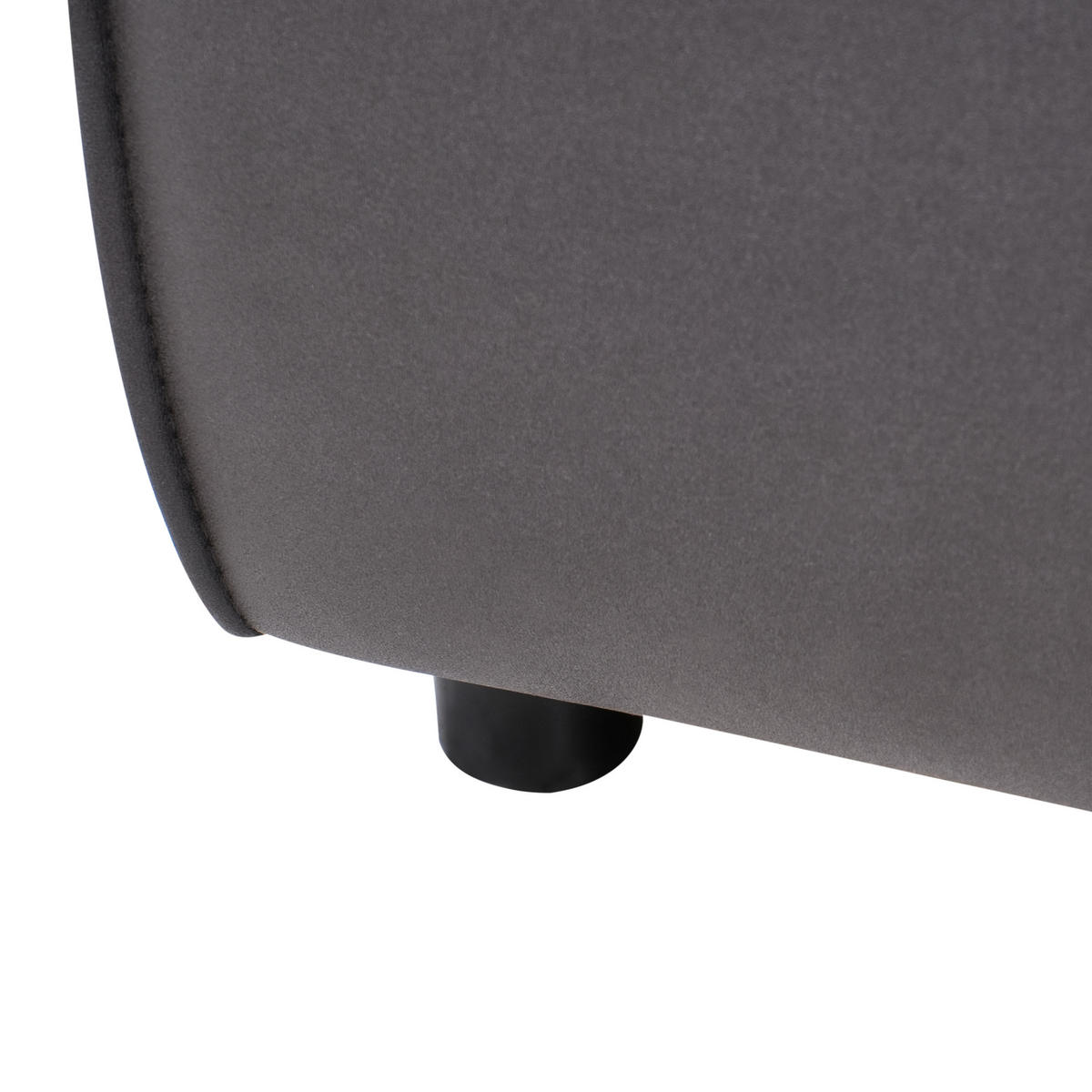 CHAISELONGUE-LINKSSEITIGE Stoff Schwarz Brande - Schwarz, Textil (121/70/184cm) - Beliani