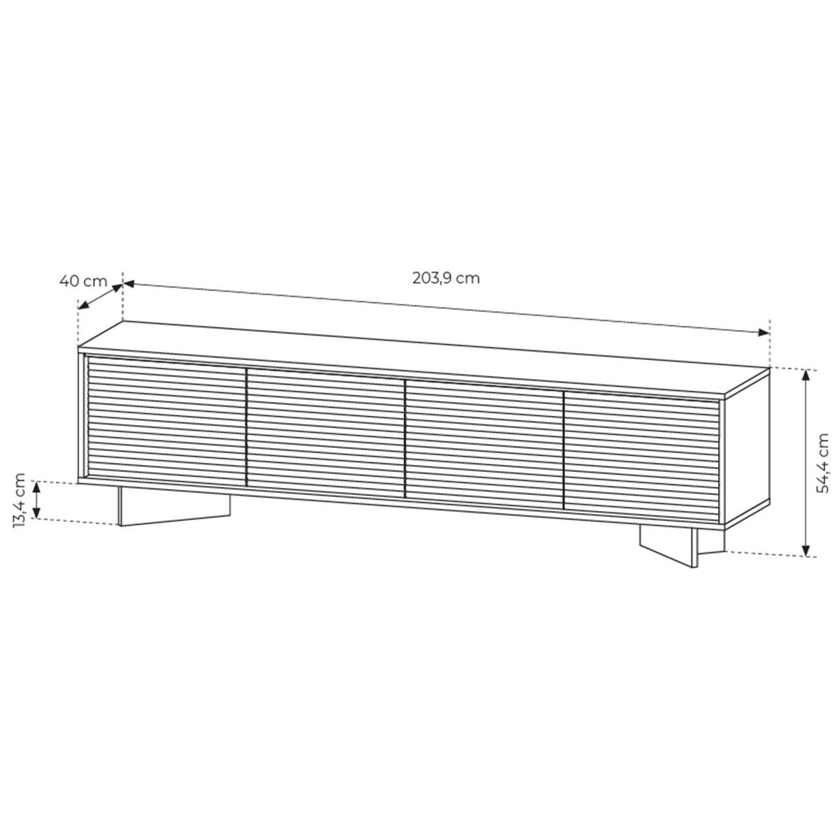 TV stolek Semi, 203 cm - kapučínová/béžová, kompozitní dřevo (203.9/54.4/40cm) - Selsey