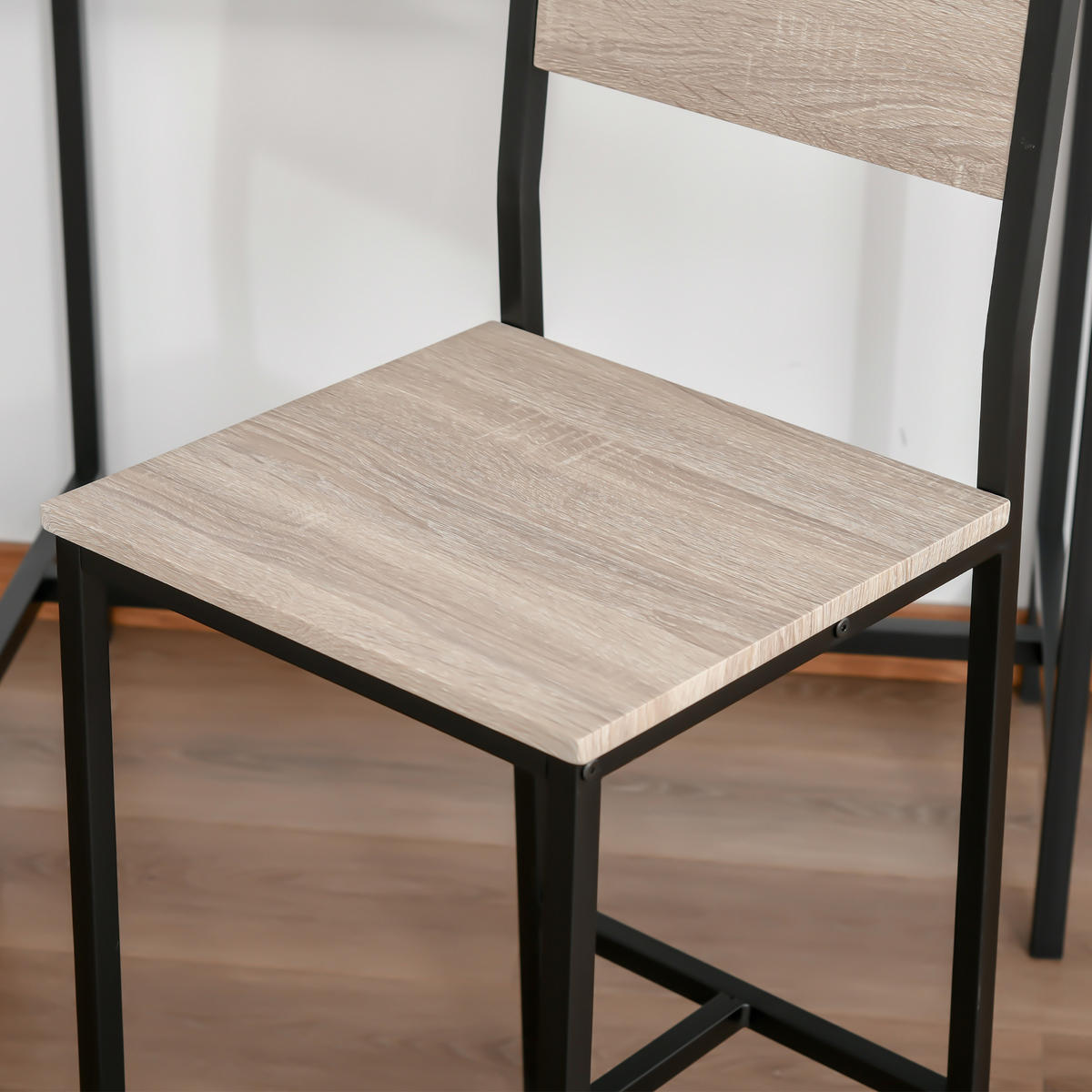 BARTISCH-SET DE-39278 89/45 cm Tisch mit 2 Stühlen Natur/Schwarz - Naturfarben, Holzwerkstoff (89/87/45cm) - ComfortXL