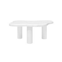 COUCHTISCH 90/62/40 cm weiß aus Holzwerkstoff in Marmoroptik mit wolkenförmiger Tischplatte - Weiß, Holzwerkstoff (90.8/62.5/40cm) - OKWISH