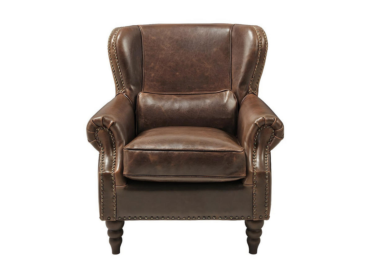 LEDERSESSEL Vintage - Braun - EDOUARD - Braun, Leder (80/85/90cm) - Vente-Unique