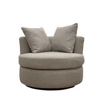 DREHSESSEL rund aus Stoff, taupe - Taupe, Metall (93/84/88cm) - Giga Meubel