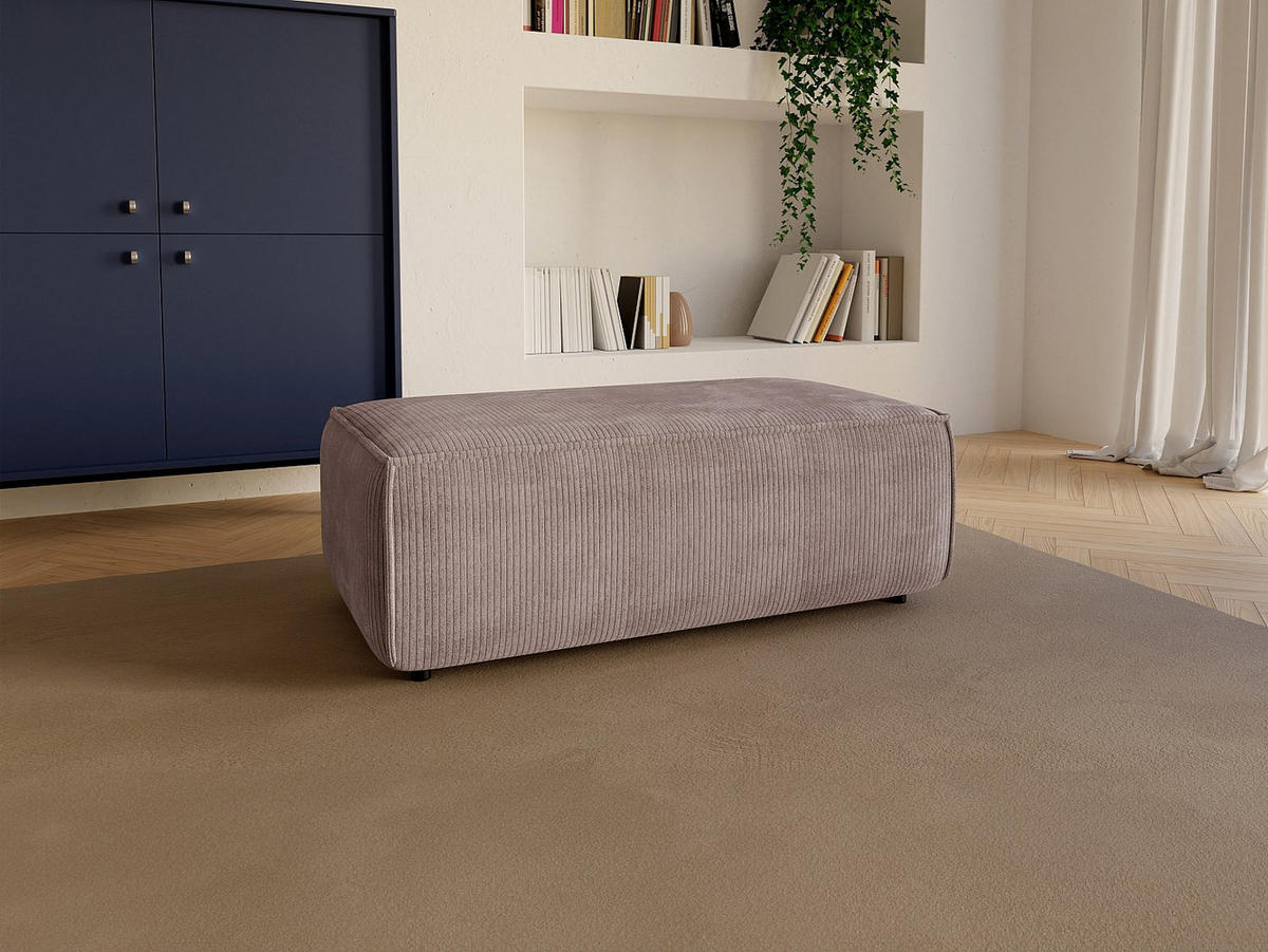 SITZHOCKER - 1 Person-Sitzer - Samt, Stoff - Malve - AMELIA - Mauve, Textil (102/42/69cm) - Vente-Unique