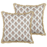 DEKOKISSEN 2er-Set Hellbeige 45/45 cm Omorika - Beige, Naturmaterialen/Textil (45/45cm) - Beliani