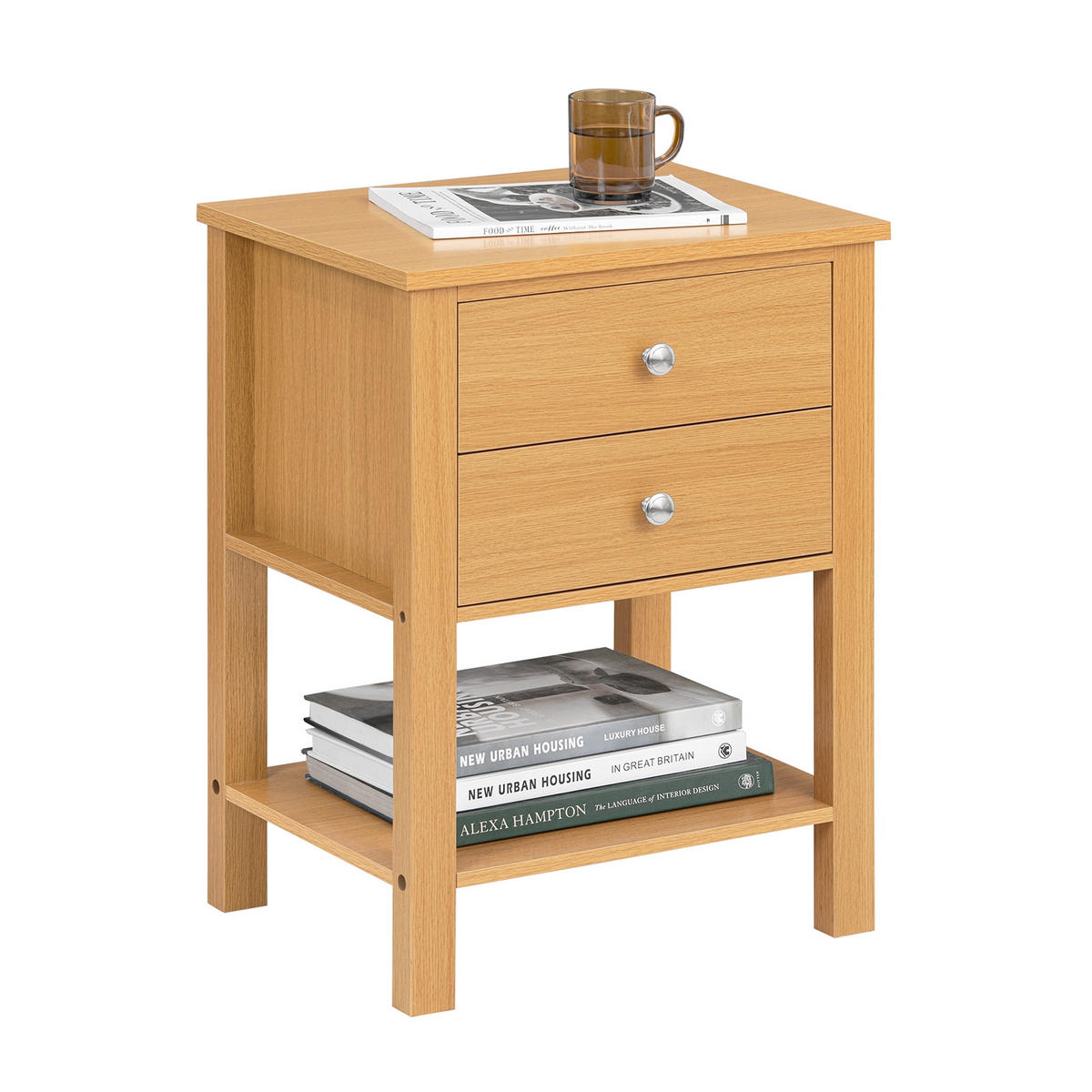 NACHTTISCH Natur - Naturfarben, Holzwerkstoff (45/60/35cm) - SoBuy