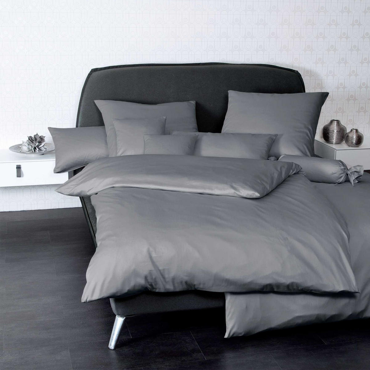 BETTWÄSCHE Unisex COLORS Grau Baumwolle - Grau, Textil (200/135cm) - Janine