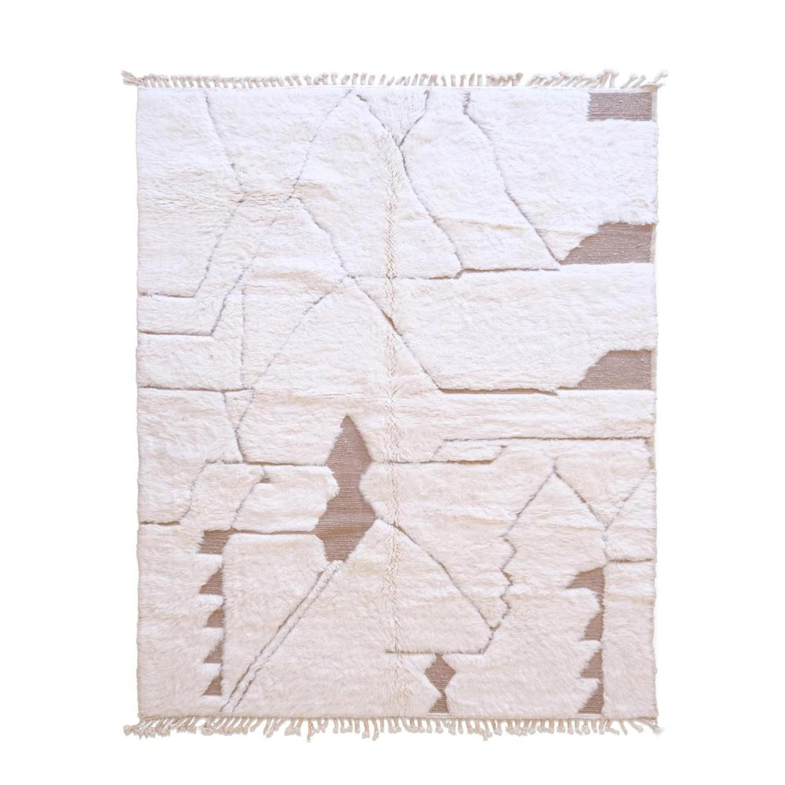 BERBERTEPPICH Ethno schlicht Wolle 208x 292 cm - Weiß, Naturmaterialien (208/292cm) - AFK Living