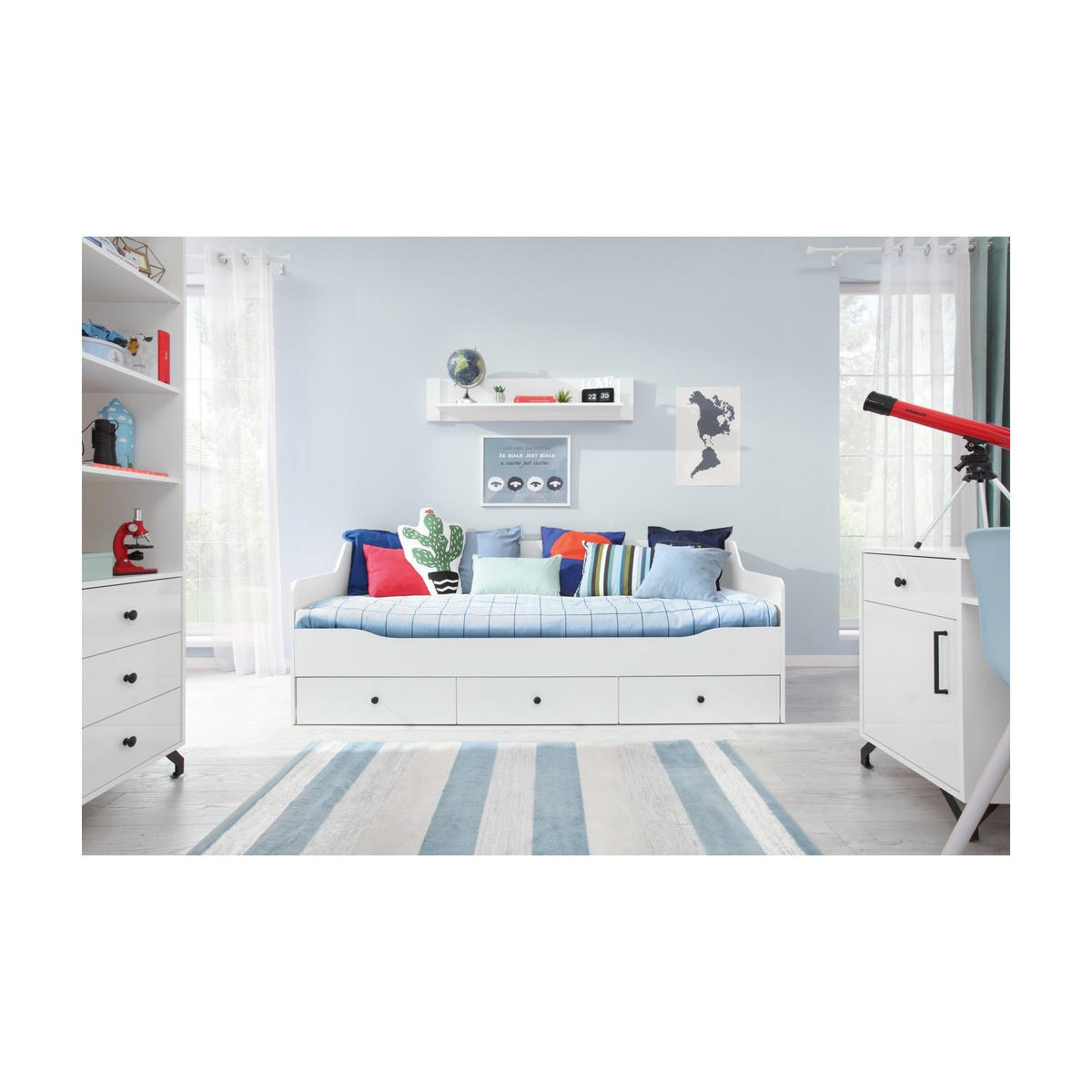 SCHLAFZIMMER Set 4-tlg. – BERGEN System – Weiß - Weiß Hochglanz, Holzwerkstoff (50/190/40cm) - hi-markt