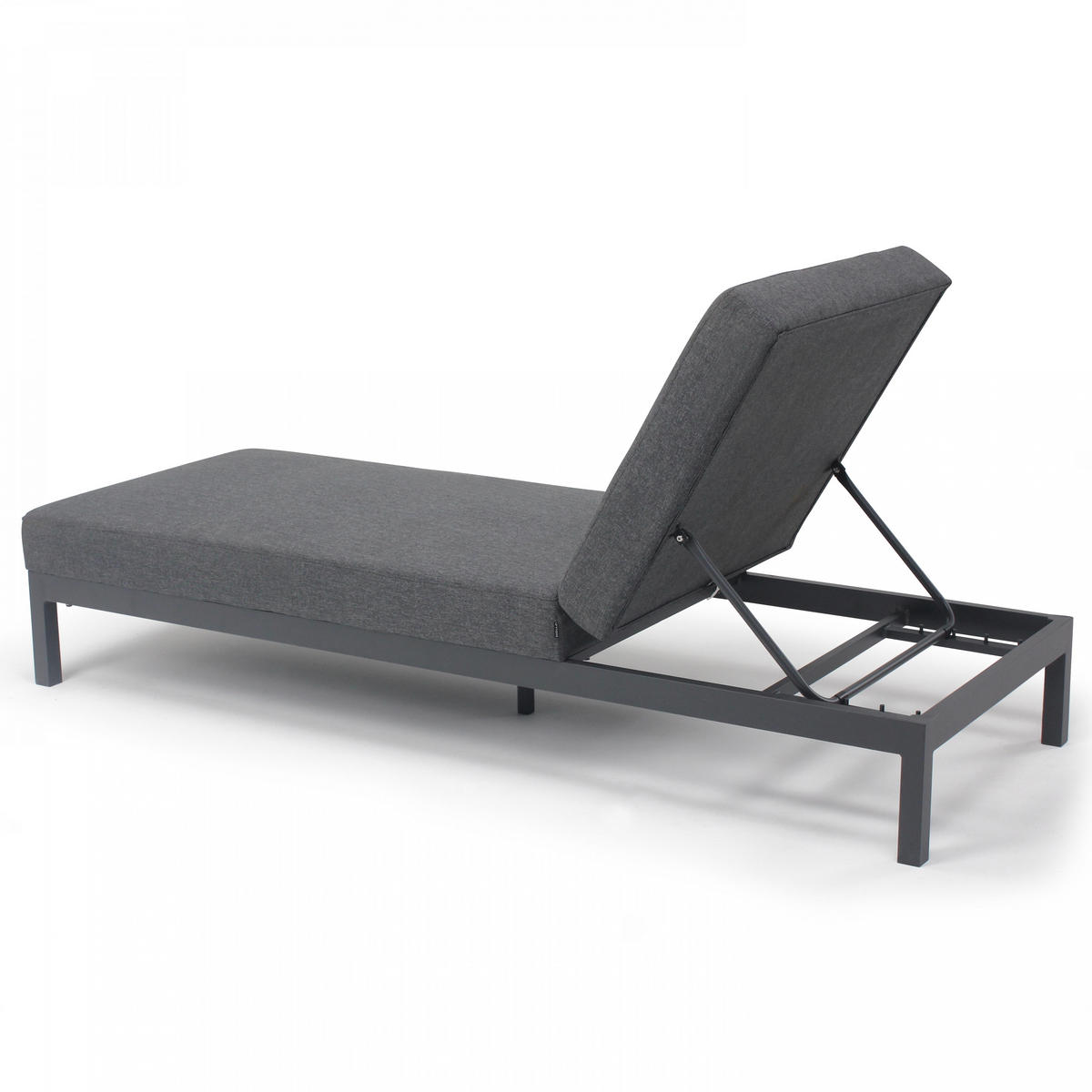 SONNENLIEGE 2-tlg., Grau - Grau, Metall (202/74/75cm) - Oviala