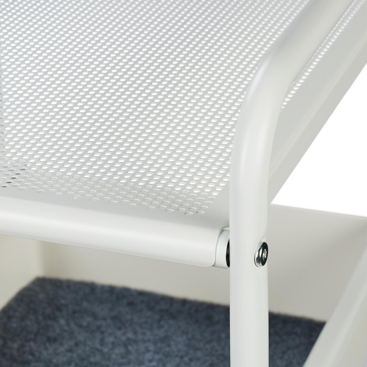 VOZIČEK - bela, kovina/umetna masa (32.5/85.5/40cm) - Relaxdays