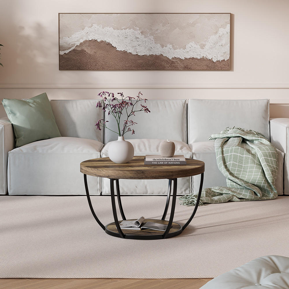 COUCHTISCH Arvina Eiche rustikal 80 x 80 cm - Wildeiche, Holzwerkstoff (80/80/44cm) - Vicco