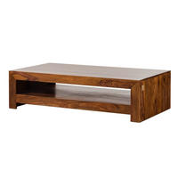 COUCHTISCH Sheesham 135x70x36 walnuss lackiert DUKE #120 - Dunkelbraun, Holz (135/70/36cm) - Massivmoebel24