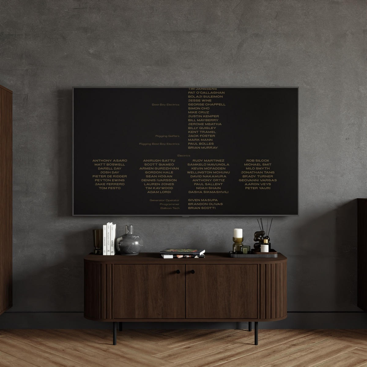 TV-SCHRANK Olivia 123 cm, mit 2 Türen, Stauraum, geriffeltem Design, dunkelbraun, schwarzfarbenen Metallfüßen - Dunkelbraun, Metall (123/50/43cm) - Margaret Hadas24