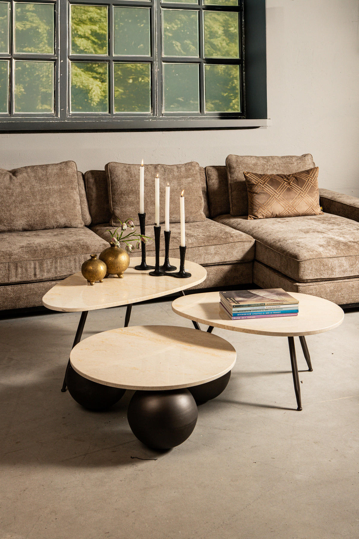 COUCHTISCH Skippy Beige 85/85/30cm - Beige, Stein (85/85/30cm) - PTMD Collection