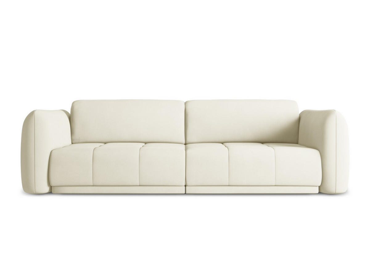 3-SITZER SOFA Chenille Stoff Beige - Beige/Schwarz, Kunststoff/Textil (210/74/105cm) - Makamii
