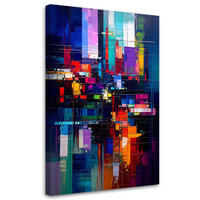 LEINWANDBILD Abstrakt Bunte Farbeffekte 80x120cm - Multicolor, Textil (80/120cm) - Feeby