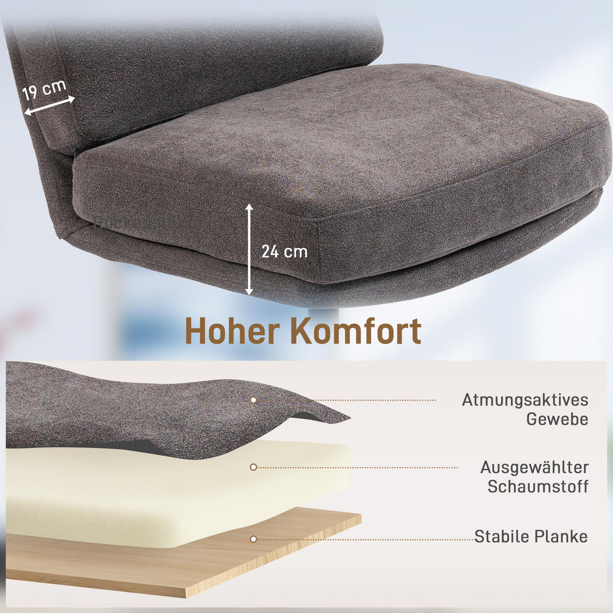 SESSEL mit Hocker Drehbar Loungesessel mit Leinenoptik für Wohnzimmer Dunkelgrau - Dunkelgrau/Schwarz, Textil/Metall (68/93/91cm) - HOMCOM