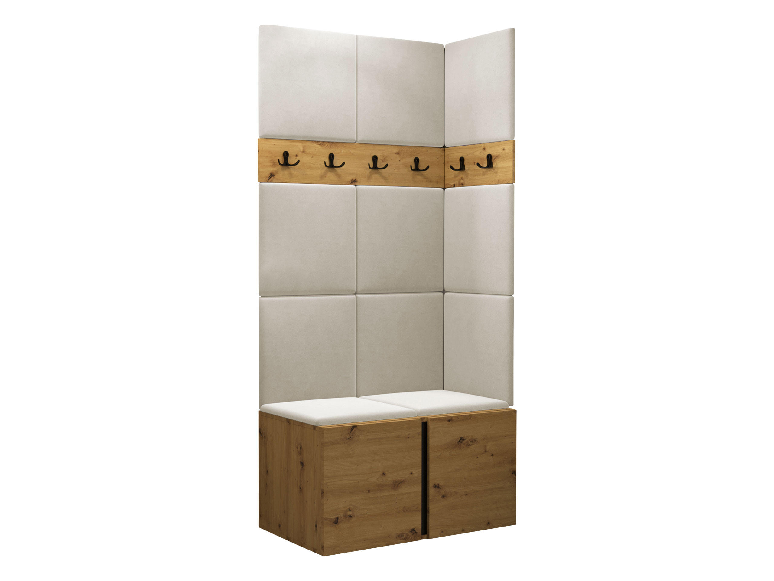 GARDEROBEN-SET Orion I - Beige/Eiche Artisan, Holzwerkstoff/Kunststoff (84/186/46cm) - MIRJAN24