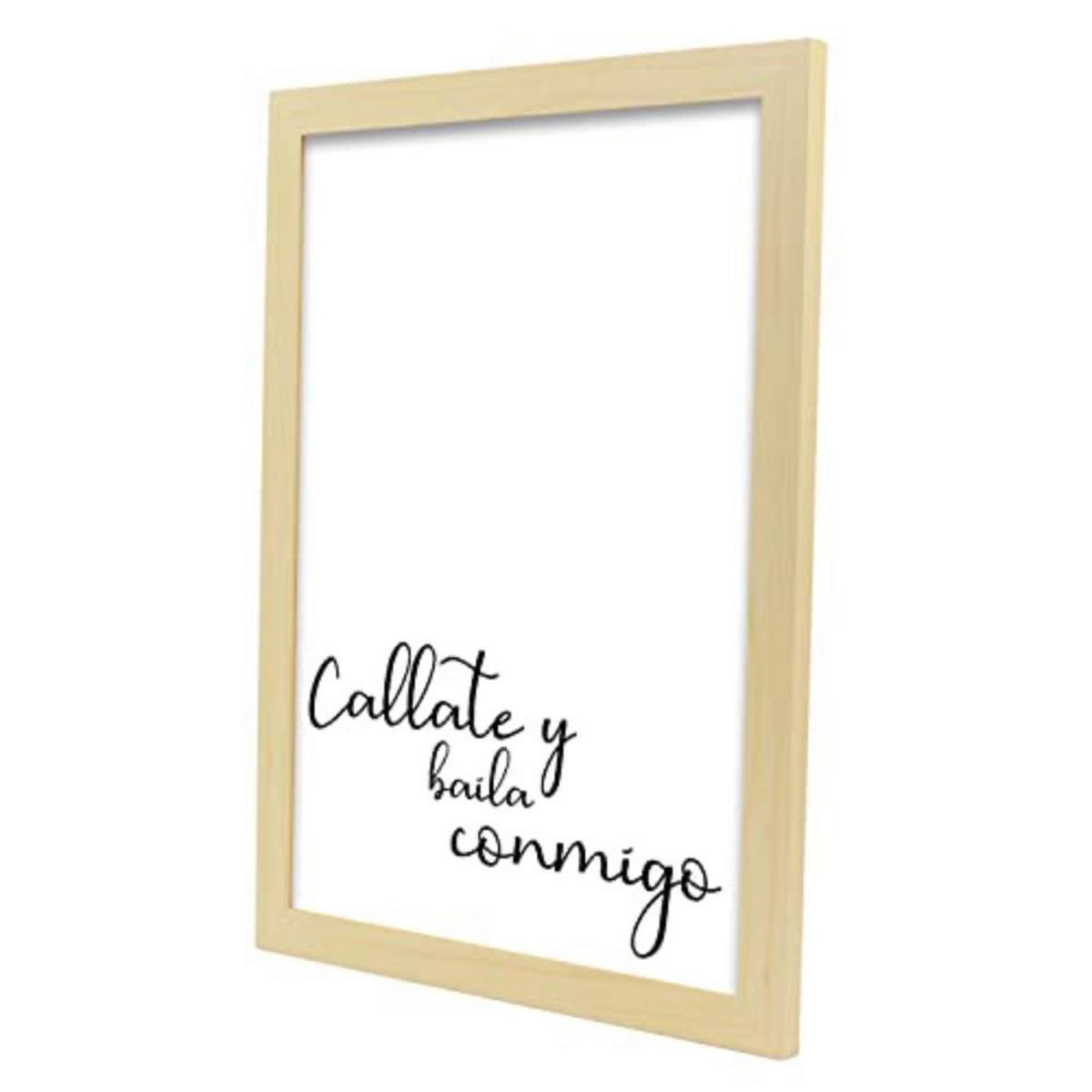 POSTER Set mit 4 Tanzen TypografieStil A3 Rahmen aus hellem Holz - Beige, Papier (29.7/3cm) - Nacnic