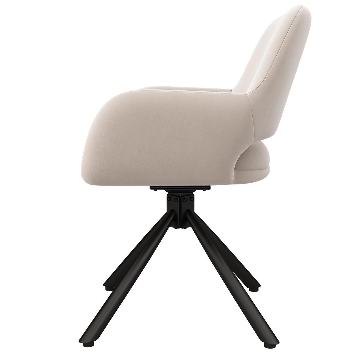 ESSZIMMERSTUHL 2 Stück Drehbar Samt Beige, Armlehne Modern - Beige, Textil (50/80/60cm) - FLIEKS