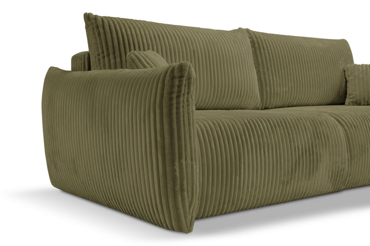 SOFA Hallora - Olive (Tilia 37) - Olivgrün, Holzwerkstoff (240/88/108cm) - Möblo