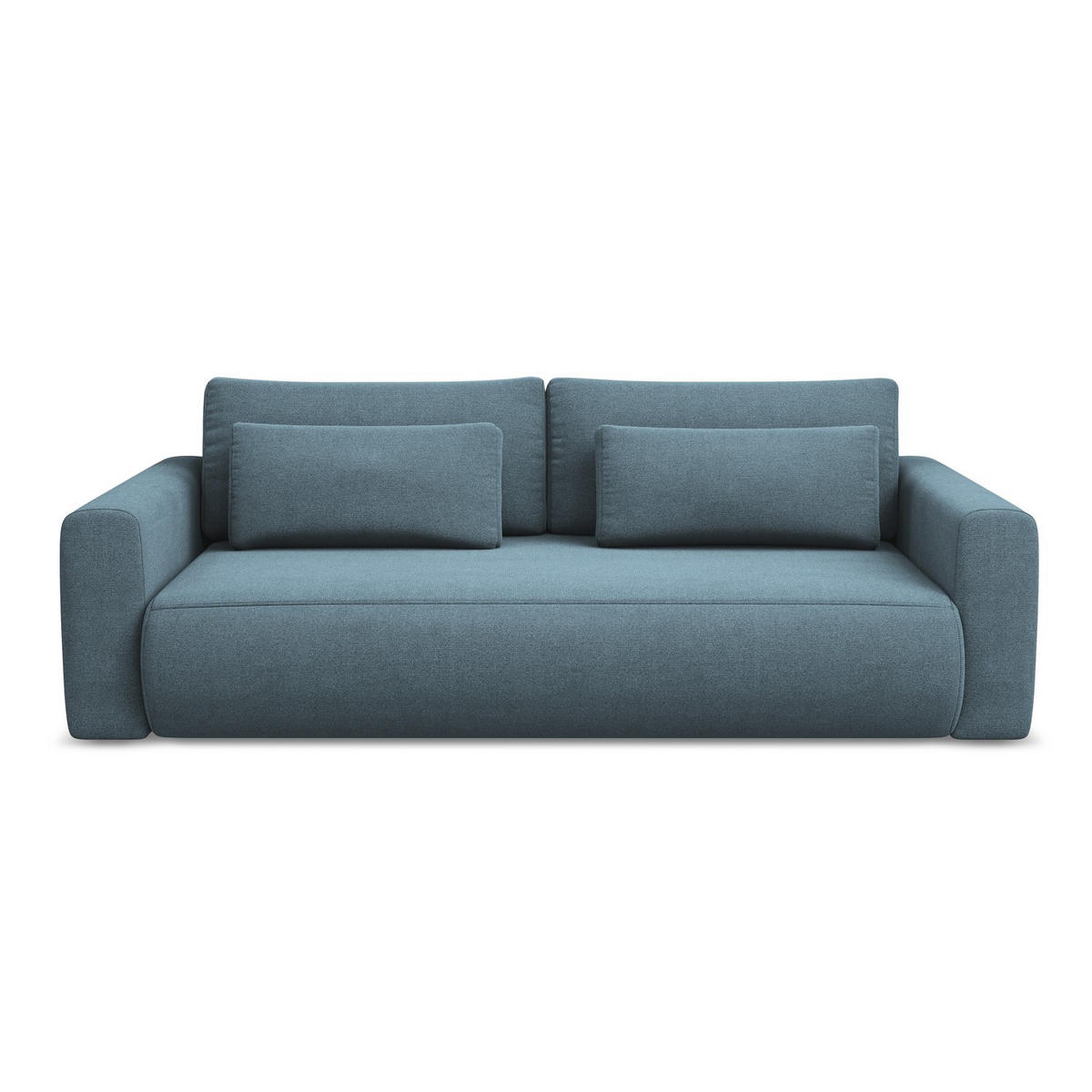 3-SITZER SOFA mit Schlaffunktion Strukturstoff Stoff Blau - Blau/Schwarz, Kunststoff/Textil (238/82/105cm) - LaMiaSofa