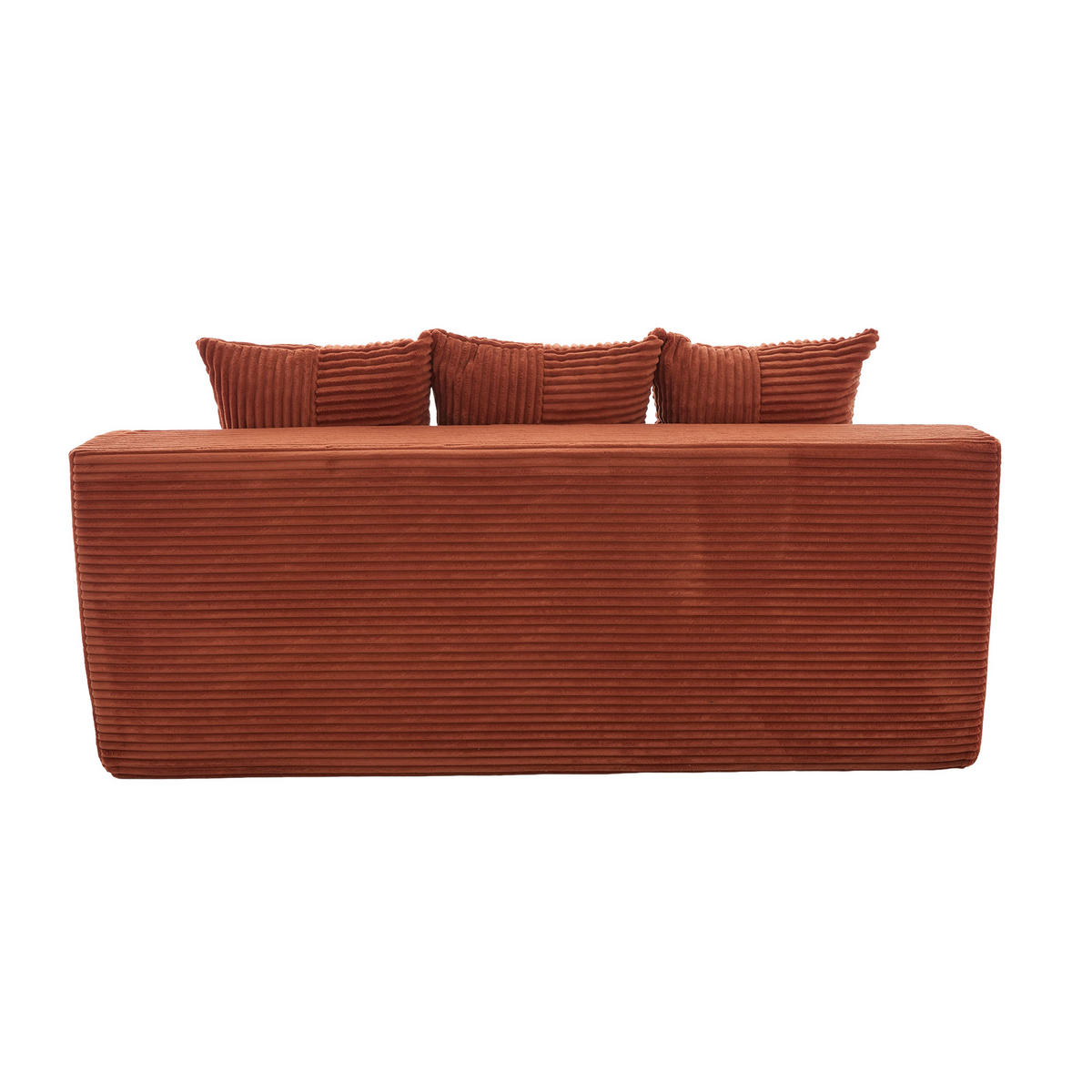 2-SITZER Bodensofa ausklappbar, Getränkehalter/Seitentaschen, Cord, Orange - Orange, Textil (172/64/87cm) - LVHOM