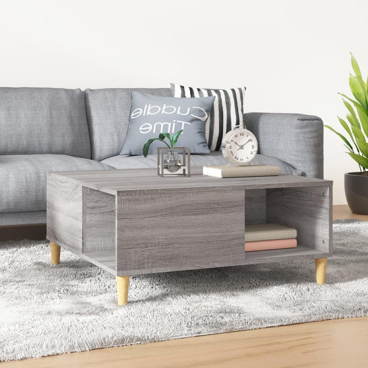 COUCHTISCH Grau Sonoma 80x80x36,5 cm Holzwerkstoff - Grau, Holzwerkstoff (80/80/36.5cm) - furnicato