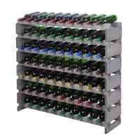 WEINREGAL VINOTECA FLEX PRO HxBxT 93x103x28cm 70 Flaschen auf 7 Ebene Grau - Grau, Holz (103/93/28cm) - PROREGAL