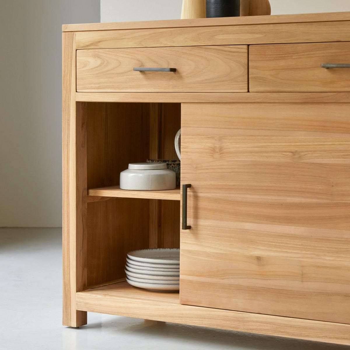 SIDEBOARD Maë Natur aus Teak - Naturfarben, Holz (120/85/45cm) - Tikamoon