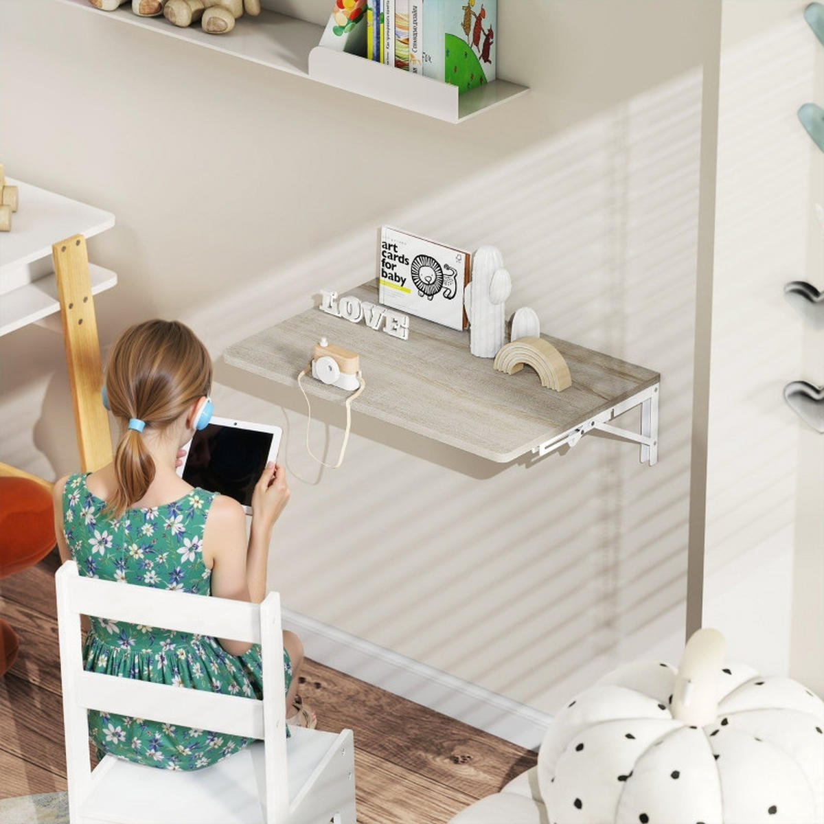 WANDKLAPPTISCH 60/40 cm Eiche mit abgerundeten Ecken platzsparend - Eichefarben, Holzwerkstoff (60/40/16cm) - OKWISH