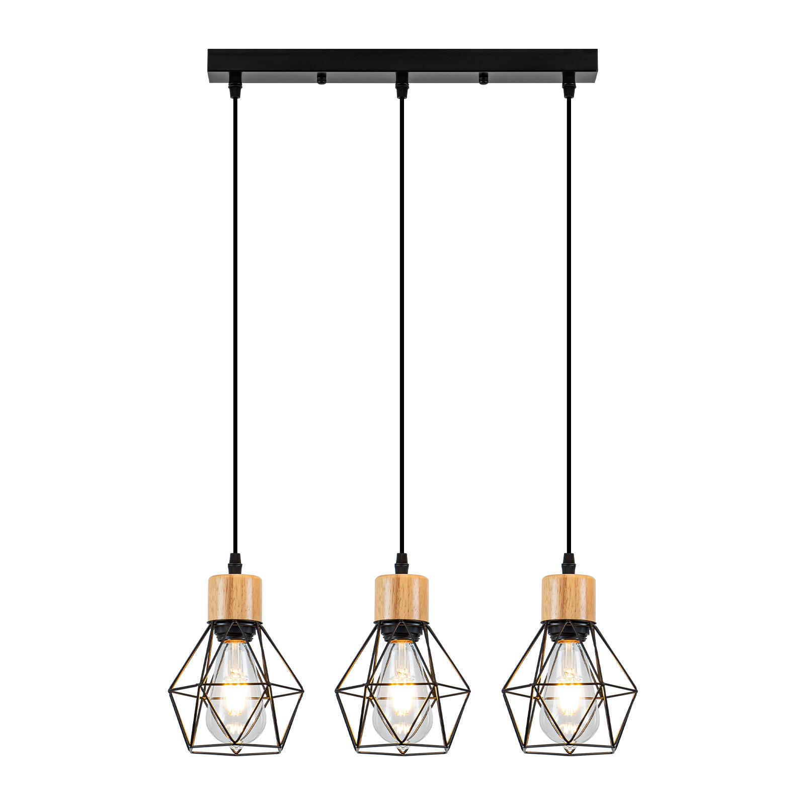 PENDELLEUCHTE Everett 43/15/146 cm - Schwarz, Metall (43/15/146cm) - ZMH