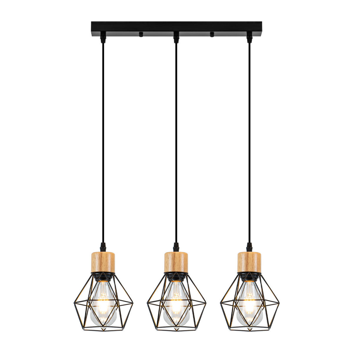 PENDELLEUCHTE Everett 43/15/146 cm - Schwarz, Metall (43/15/146cm) - ZMH