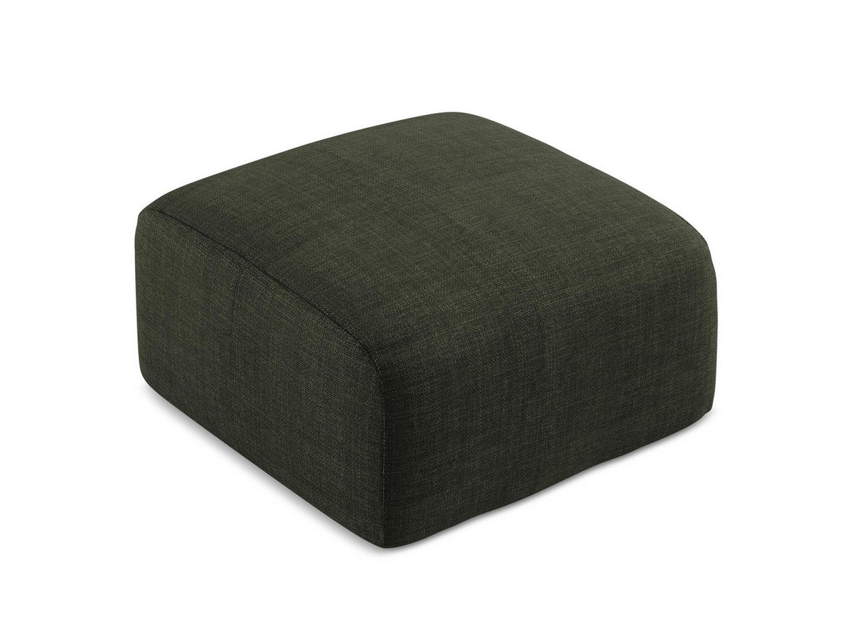 POUF Strukturstoff Grün - Schwarz/Olivgrün, Holzwerkstoff/Kunststoff (65/40/65cm) - Makamii