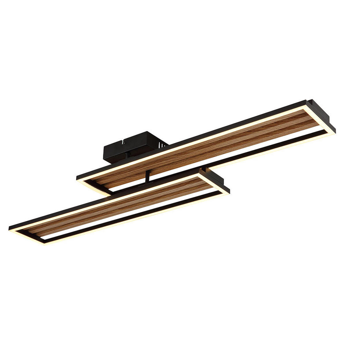 LED DECKENLEUCHTE Metall Holzoptik Braun Schwenkbar - Braun, Metall (90/21/10cm) - Globo Lighting