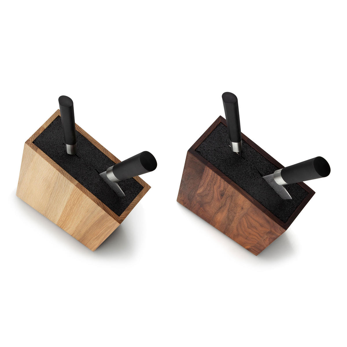 MESSERBLOCK mit flexiblem Einsatz, schräg stehend, Eichenholz - Braun, Holz (9/29/28cm) - Continenta