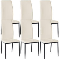 STUHL 6er Set Lederlook creme - Creme, Textil/Metall (41.5/99/40cm) - CLP