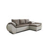 ECKSCHLAFSOFA ALEX – Braun + Weiß (Lawa 02 + Soft 17) + Hocker - Rechts - Braun, Holzwerkstoff/Metall (275/155cm) - Möblo
