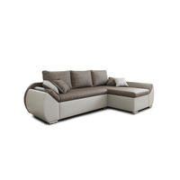 ECKSOFA - ALEX – Braun + Weiß (Lawa 02 + Soft 17) - Rechts - Braun, Holzwerkstoff/Metall (275/155cm) - Möblo