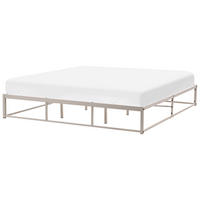 BETT ohne Kopfteil 180/200 cm Eisen Hellbeige Viry - Beige, Metall (180/200cm) - Beliani
