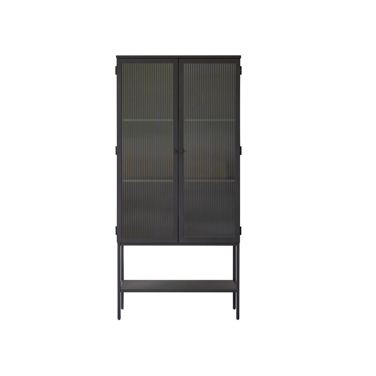 VITRINENSCHRANK Antonin Schwarz aus Metall - Schwarz, Metall (80/170/37cm) - Tikamoon