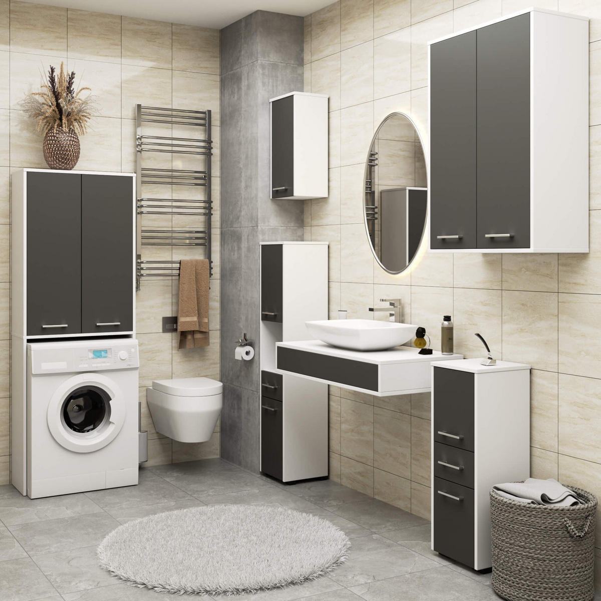 BADKOMMODE Eiche Sonoma 85/30/30 - Sonoma Eiche, Holzwerkstoff (30/85/30cm) - RAUMHIRSCH FURNITURE