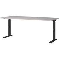 SCHREIBTISCH höheneinstellbar "Stuttgart" 68-91cm Kaschmir/Schwarz 180x80cm, C-Fuß - Beige, Holzwerkstoff/Metall (80/180/91cm) - KADIMA DESIGN