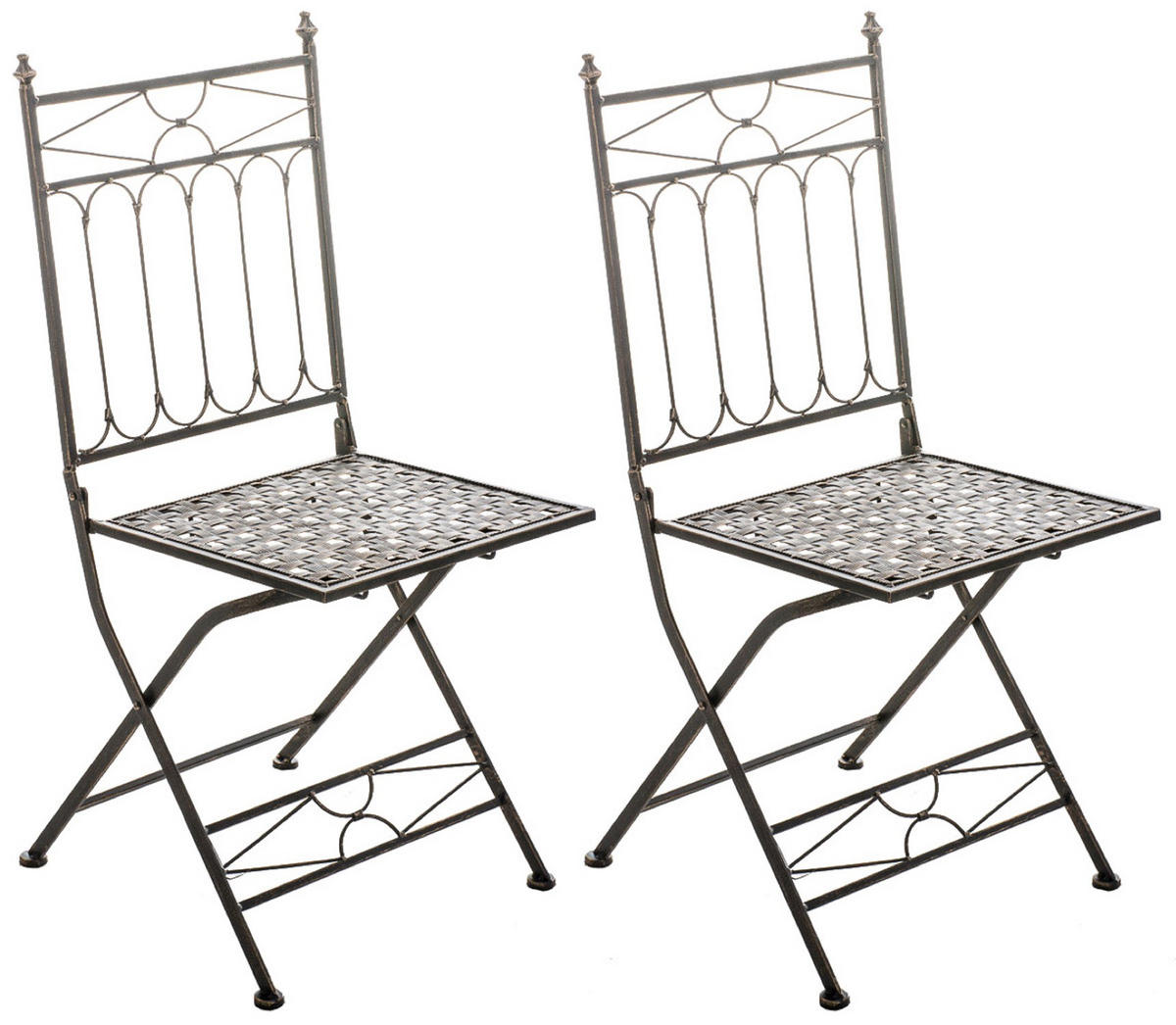 KLAPPSTUHL Asiri - 2er Set - bronze - Braun, Metall (40/43/95cm) - TPFLiving