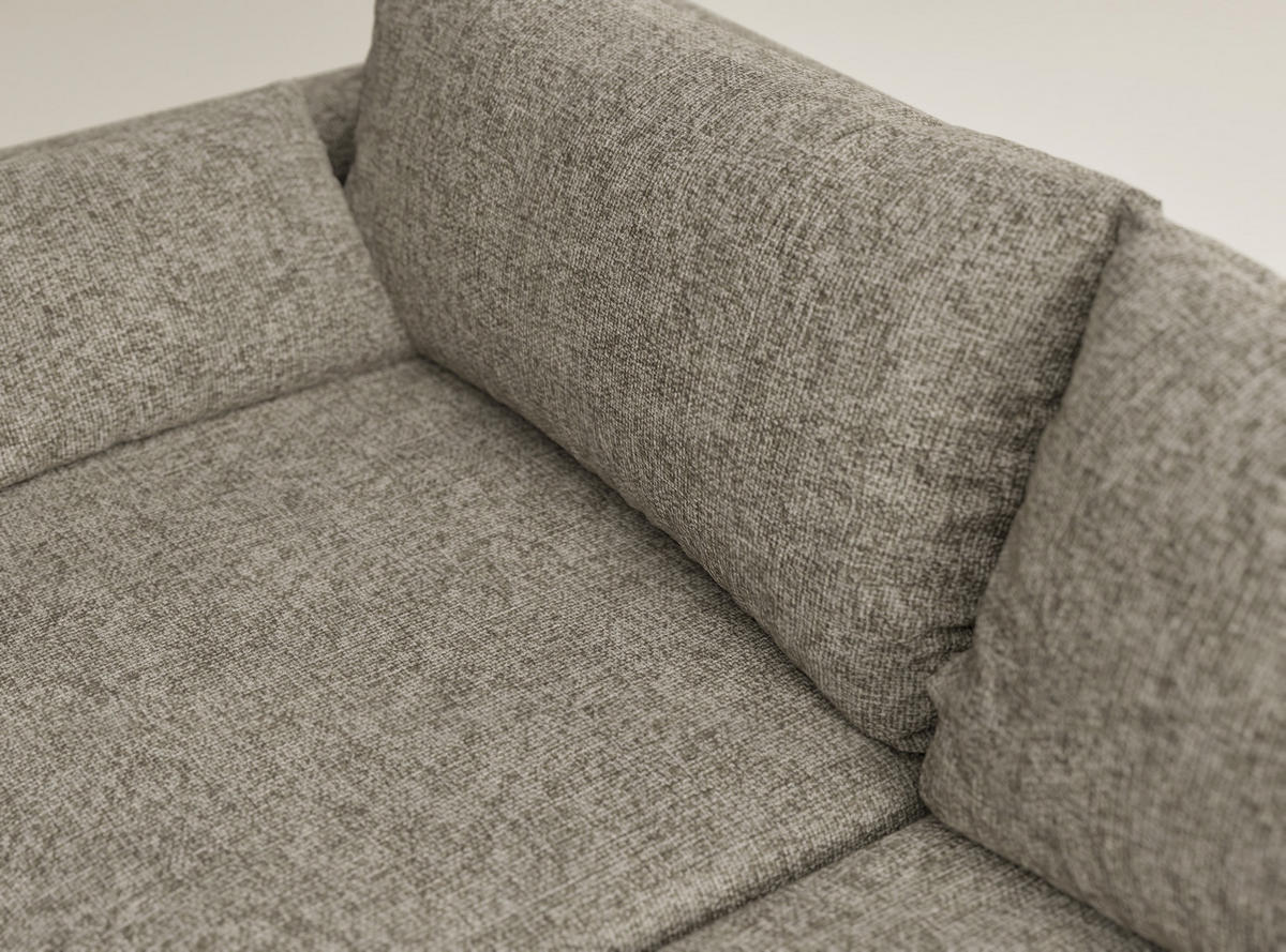 ECKSOFA MIT SCHLAFFUNKTION Leon Taupe Chenille-Stoff - Schwarz/Braun, Holz/Holzwerkstoff (239/148cm) - Maison de Reve